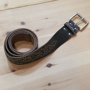 Calvin Klein weathered, studded, leather belt, szL